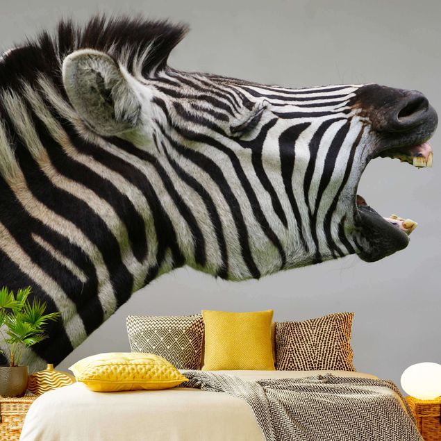 Tier Tapeten Brüllendes Zebra