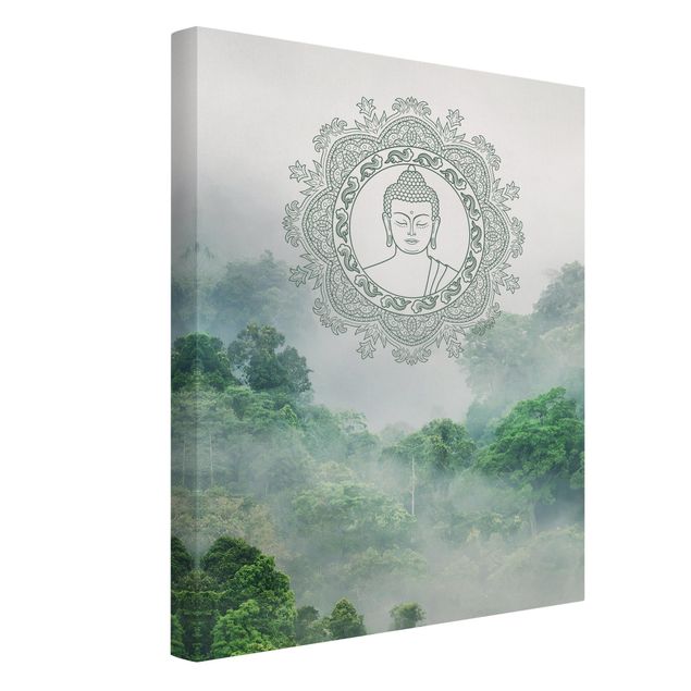 Küchen Deko Buddha Mandala im Nebel