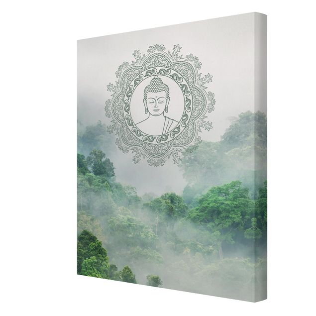 Leinwand Buddha Buddha Mandala im Nebel