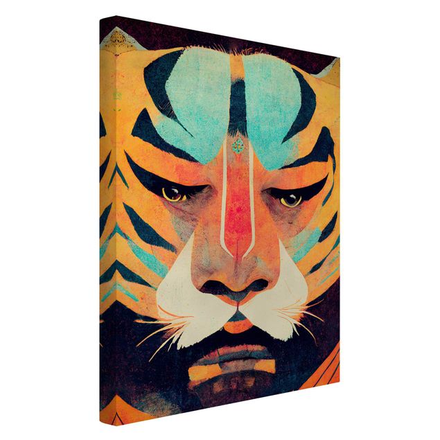 Wandbilder Modern Bunte Tiger Illustration