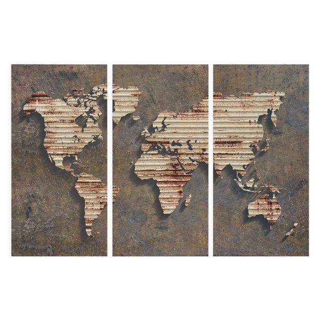 Leinwandbild Weltkarte Rost Weltkarte