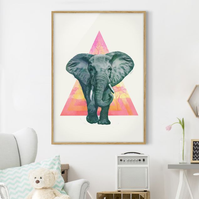 Küche Dekoration Illustration Elefant vor Dreieck Malerei
