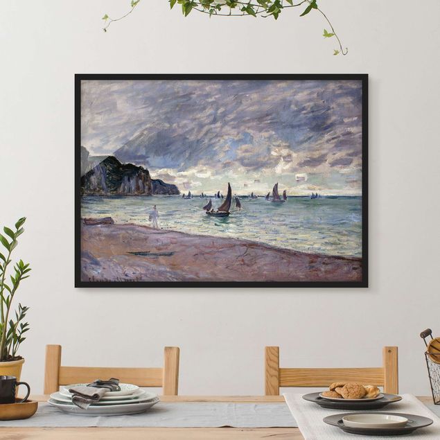 Strandbilder mit Rahmen Claude Monet - Küste von Pourville