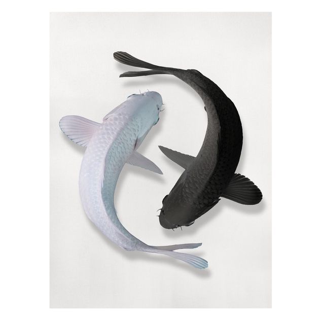 Leinwandbilder schwarz-weiß Fische Ying & Yang