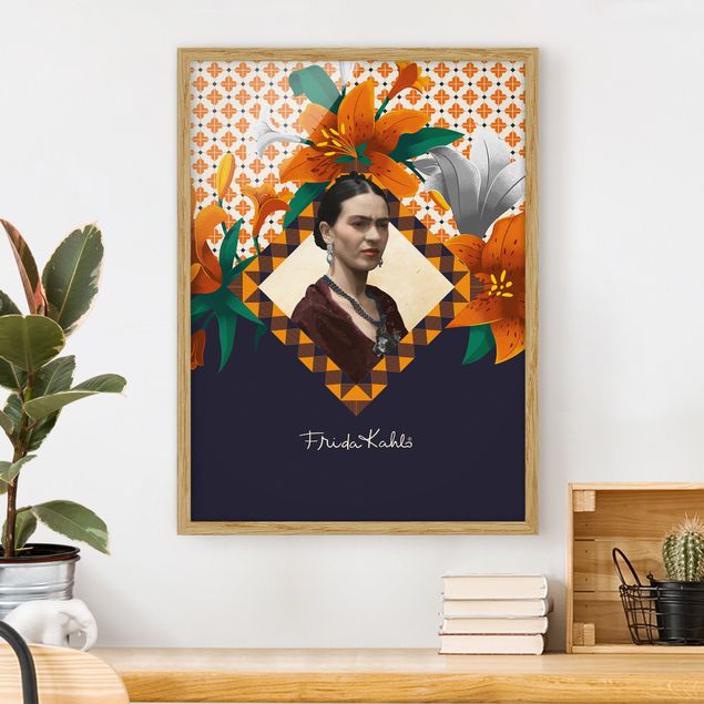 gerahmte Blumenbilder Frida Kahlo - Lilien