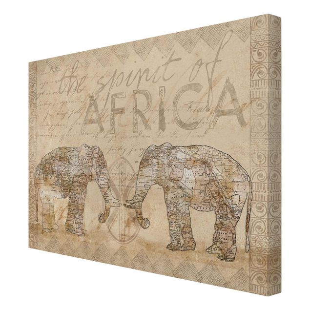 Leinwandbilder Retro Vintage Collage - Spirit of Africa
