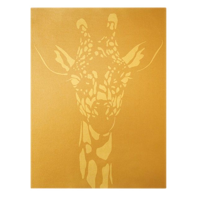 Leinwandbilder Safari Tiere - Portrait Giraffe Beige