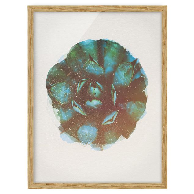 Wandbilder Blumen Wasserfarben - Blaue Agave