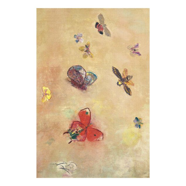 Glasbilder Tiere Odilon Redon - Bunte Schmetterlinge