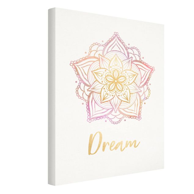 Leinwandbilder Muster Mandala Illustration Dream gold rosa