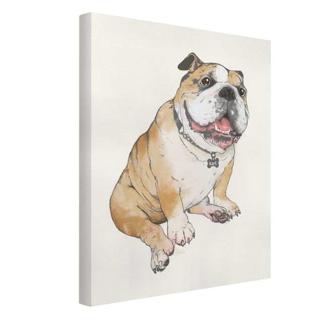 Wandbilder Hunde Illustration Hund Bulldogge Malerei