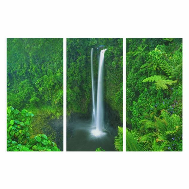 Leinwand Natur Paradiesischer Wasserfall