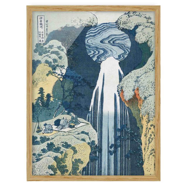 Landschaftsbilder gerahmt Katsushika Hokusai - Der Wasserfall von Amida