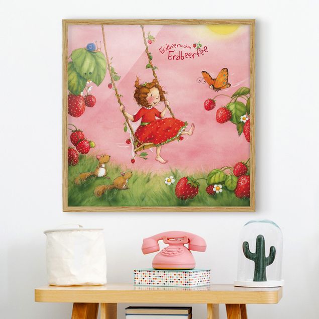 Wandbilder Modern Erdbeerinchen Erdbeerfee - Baumschaukel