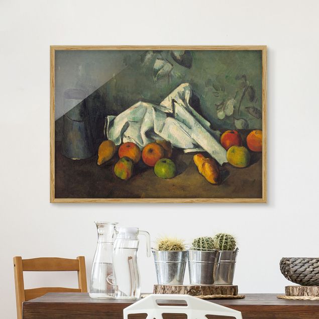 Küchen Deko Paul Cézanne - Milchkanne und Äpfel