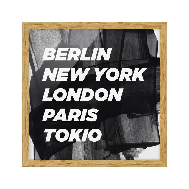 schwarz-weiß Bilder gerahmt Berlin New York London