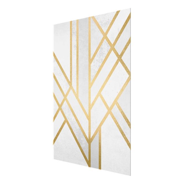 Elisabeth Fredriksson Kunstdrucke Art Deco Geometrie Weiß Gold