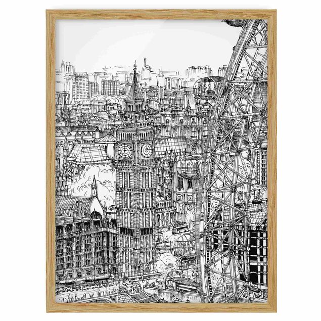 Wandbilder Architektur & Skyline Stadtstudie - London Eye