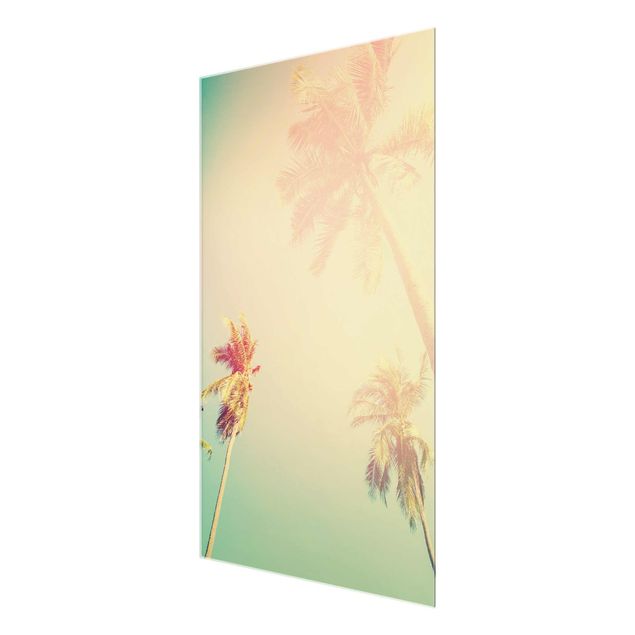 Wandbilder Blumen Tropische Pflanzen Palmen bei Sonnenuntergang III