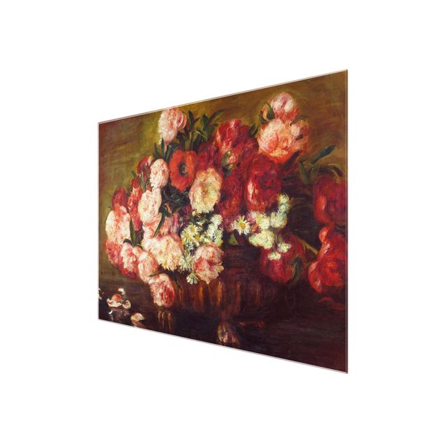 Blumen Glasbilder Auguste Renoir - Stillleben mit Pfingstrosen
