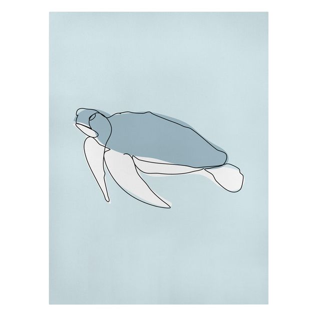 Leinwandbilder Tiere Schildkröte Line Art
