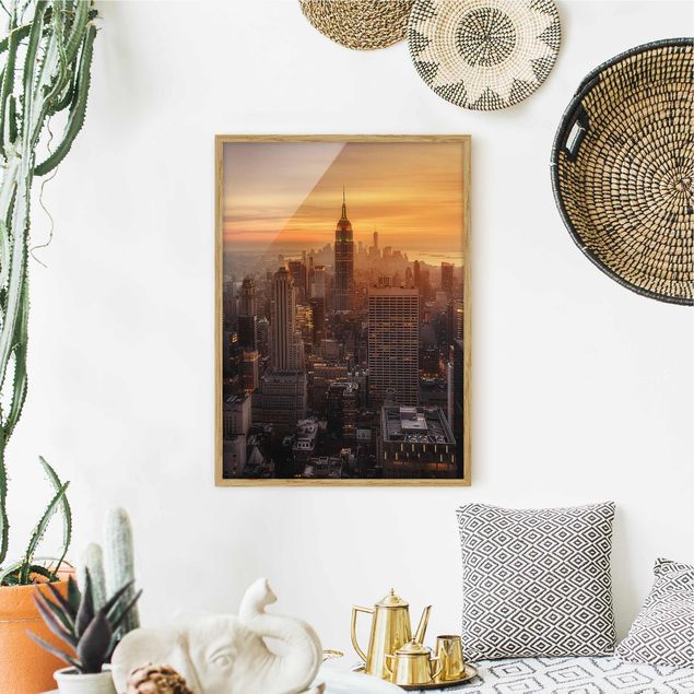 Wandbilder New York Manhattan Skyline Abendstimmung