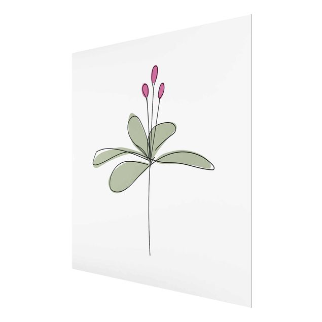 Wandbilder Blumen Seerose Line Art