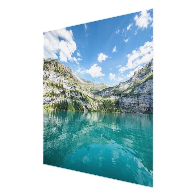 Wandbilder Glas Natur Traumhafter Bergsee