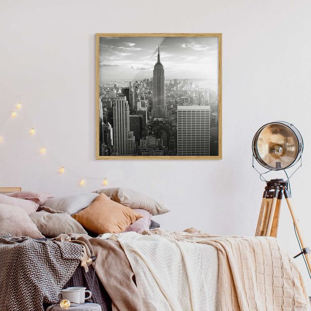 schwarz-weiß Bilder gerahmt Manhattan Skyline