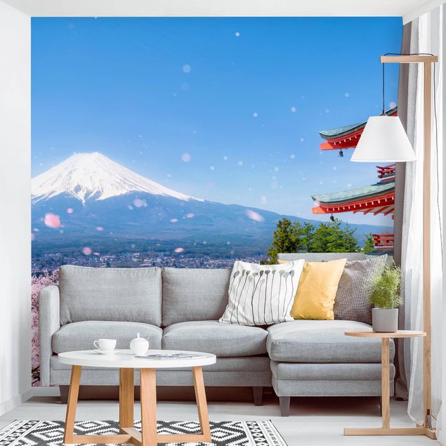 Fototapete modern Chureito Pagode und Fuji