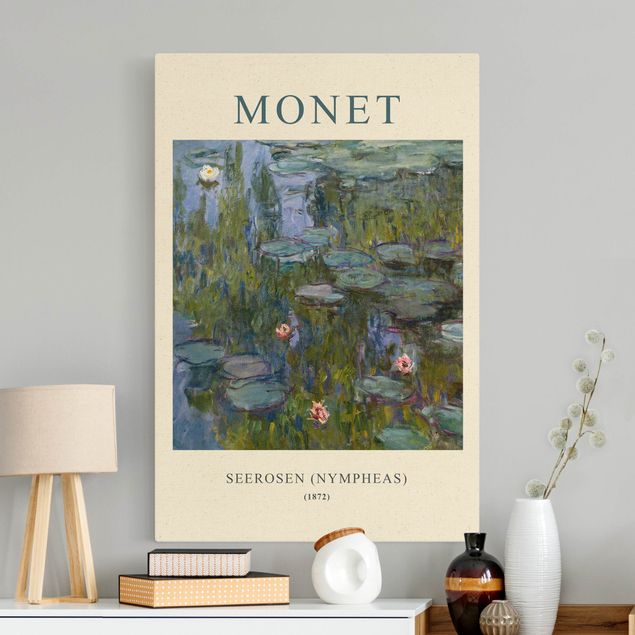 Leinwandbild Rose Claude Monet - Seerosen (Nympheas) - Museumsedition