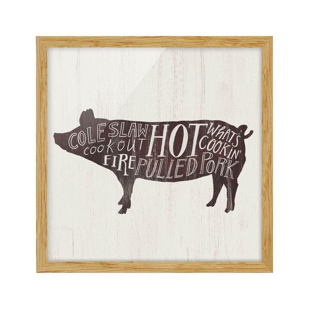 Wandbilder Modern Bauernhof BBQ - Schwein
