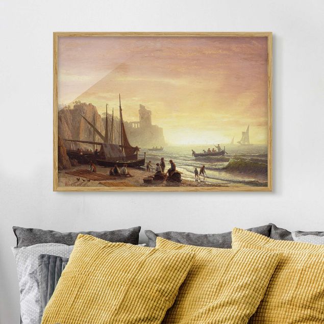 Strandbilder mit Rahmen Albert Bierstadt - Fischereiflotte