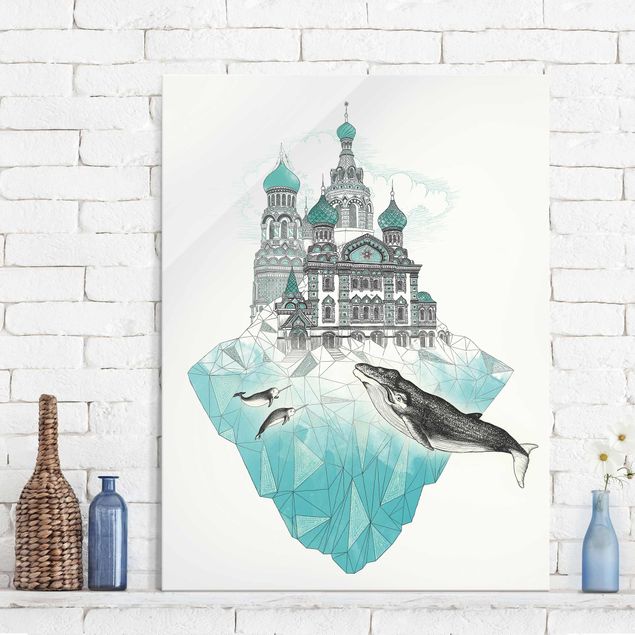 Laura Graves Art Illustration Kirche mit Kuppeln und Wal