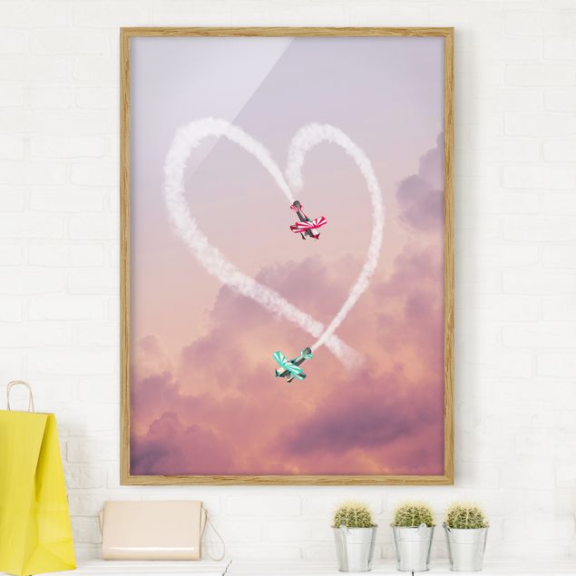 Küche Dekoration Herz mit Flugzeugen