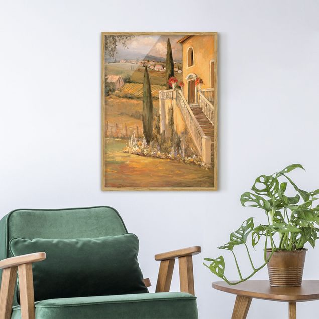 Wandbilder Landschaften Italienische Landschaft - Haustreppe