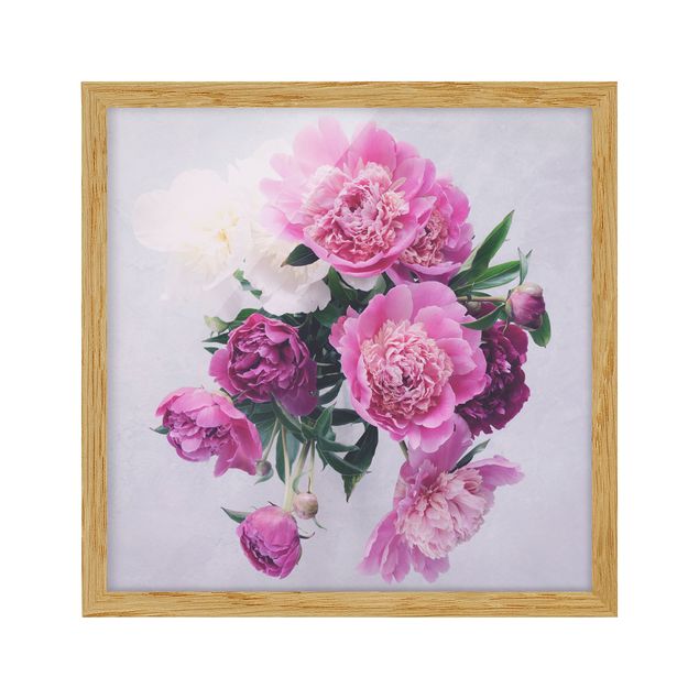 Wandbilder Blumen Pfingstrosen Shabby Rosa Weiß