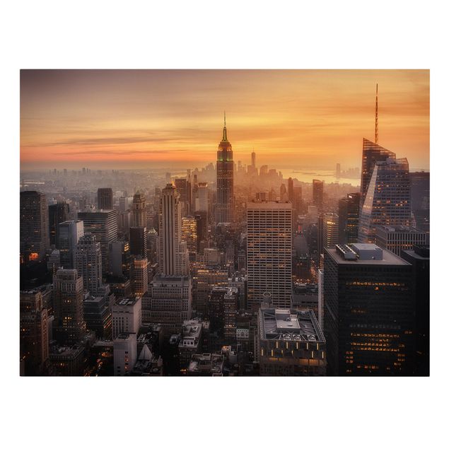 Leinwandbilder Städte Manhattan Skyline Abendstimmung