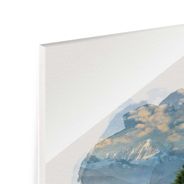 Wandbilder Landschaften Wasserfarben - Émosson Wallis Schweiz