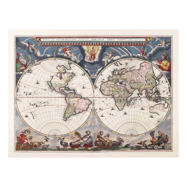 Bilder Historische Weltkarte Nova et Accuratissima von 1664