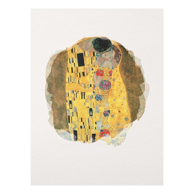Wandbilder Kunstdrucke Wasserfarben - Gustav Klimt - Der Kuss
