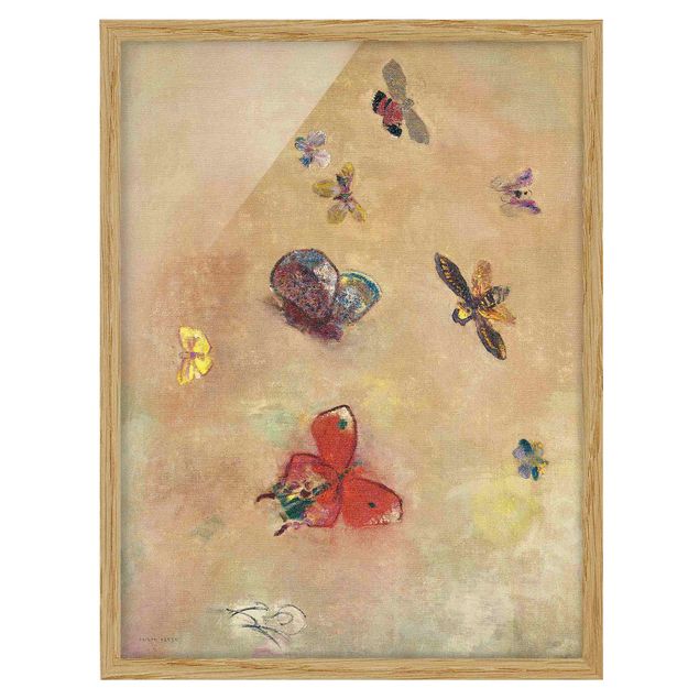 Gerahmte Bilder Tiere Odilon Redon - Bunte Schmetterlinge