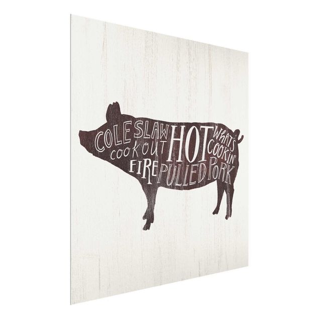Wandbilder Modern Bauernhof BBQ - Schwein