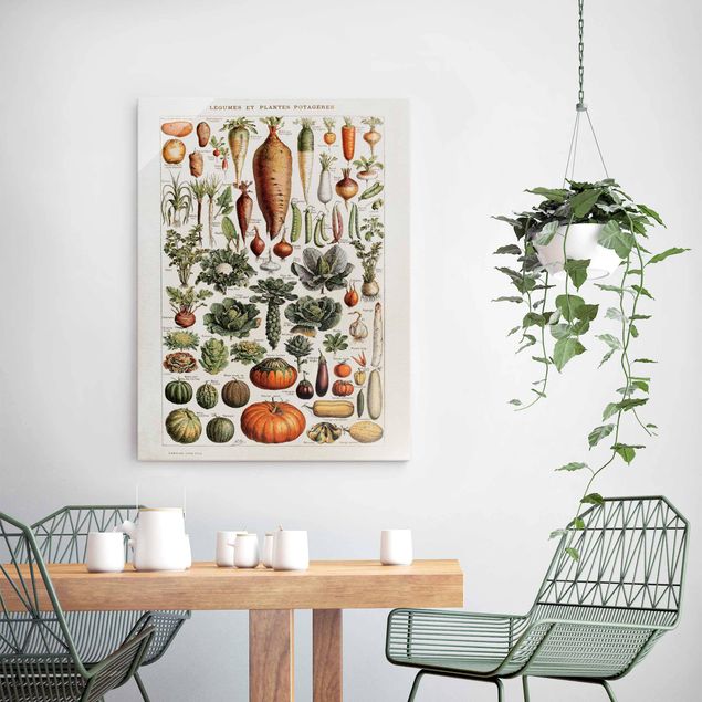 Wandbilder Gemüse Vintage Lehrtafel Gemüse
