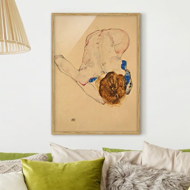 Bilder Expressionismus Egon Schiele - Nach vorne gebeugter Akt
