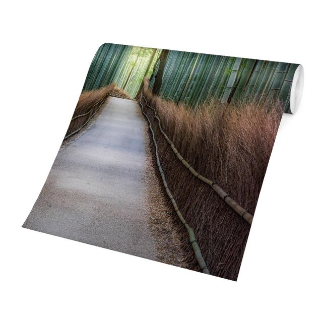 Fototapete gruen Der Weg durch den Bambus