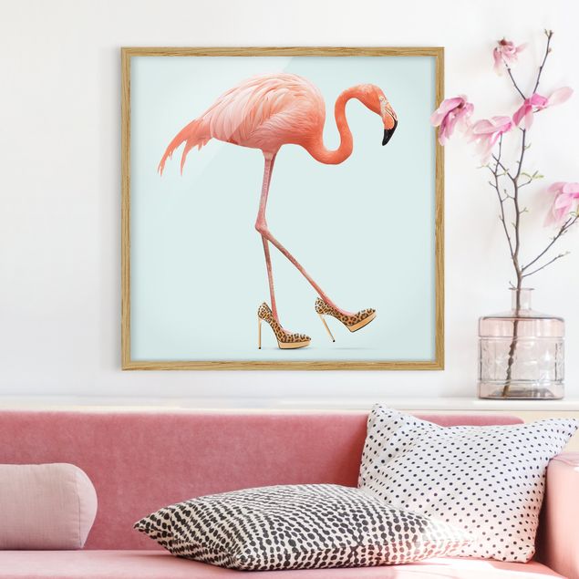 Wanddeko Küche Flamingo mit High Heels
