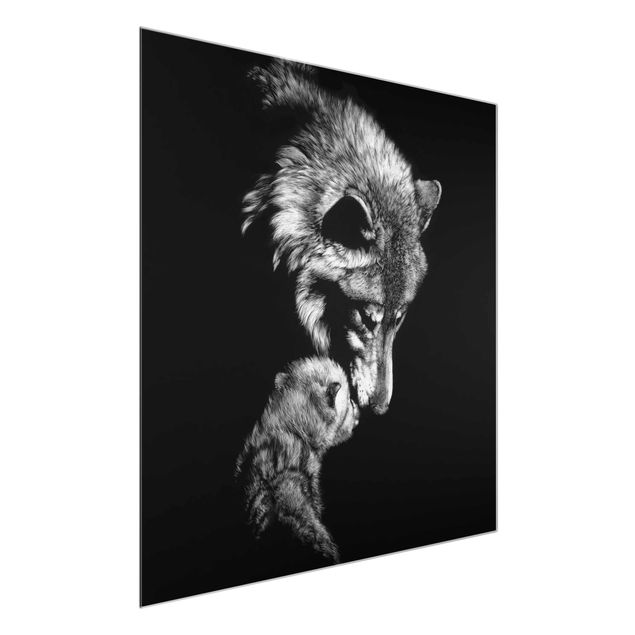 Wandbilder Modern Wolf vor Schwarz