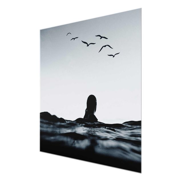 Glasbilder Schwarz-Weiß Stille Wasser