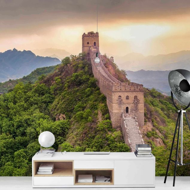Sonnenuntergang Fototapete Die unendliche Mauer von China